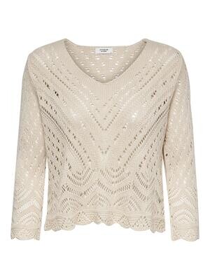 JDYNEW SUN 3/4 CROPPED PULLOVER KNT NOOS Tapioca