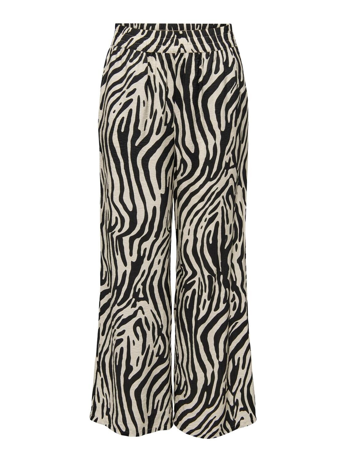 JDYCAMILLE MW WIDE PANT WVN Sandshell-BLACK ZEBRA