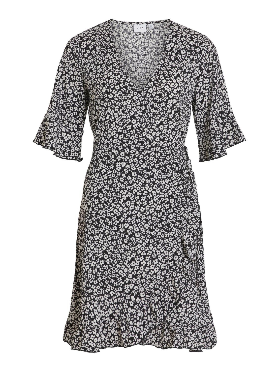 VICAIA S/S WRAP DRESS Black/Evy