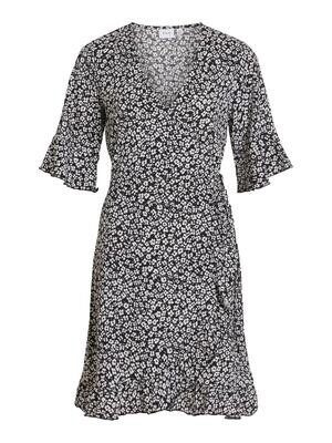 VICAIA S/S WRAP DRESS Black/Evy