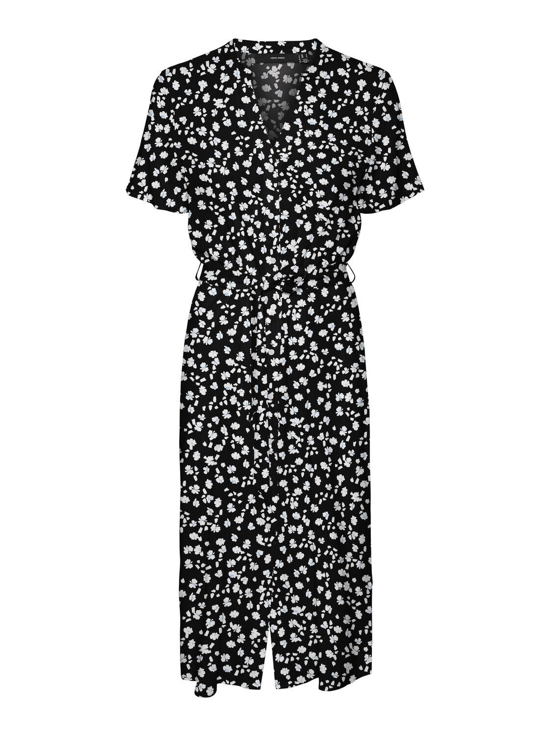 VMVICA S/S SHIRT DRESS GA WVN NOOS Black-Maja