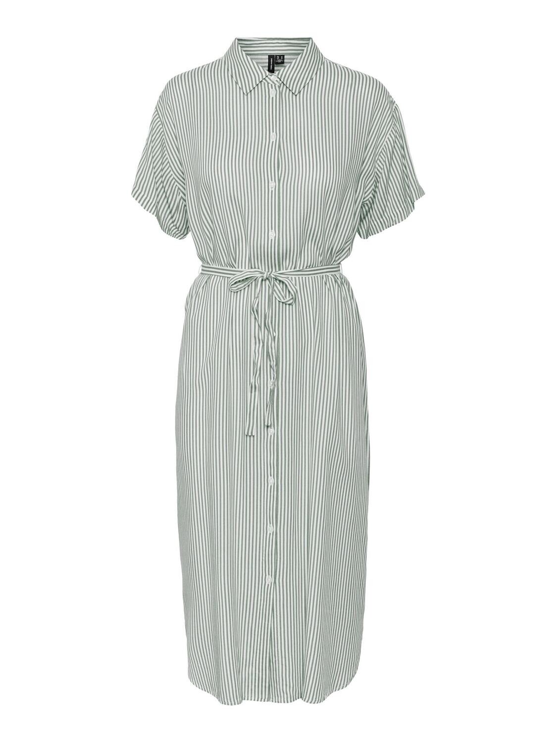 VMBUMPY SS CALF SHIRT DRESS NOOS Snow White-Laurel wreath