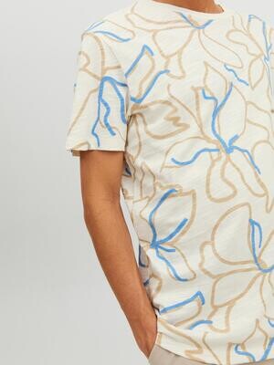 JPRBLATROPIC AOP SS TEE CREW NECK SN Marina/SS23