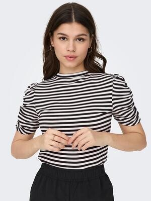 ONLBELIA 2/4 RUCHING TOP BOX JRS Black-Cloud dancer (ola)