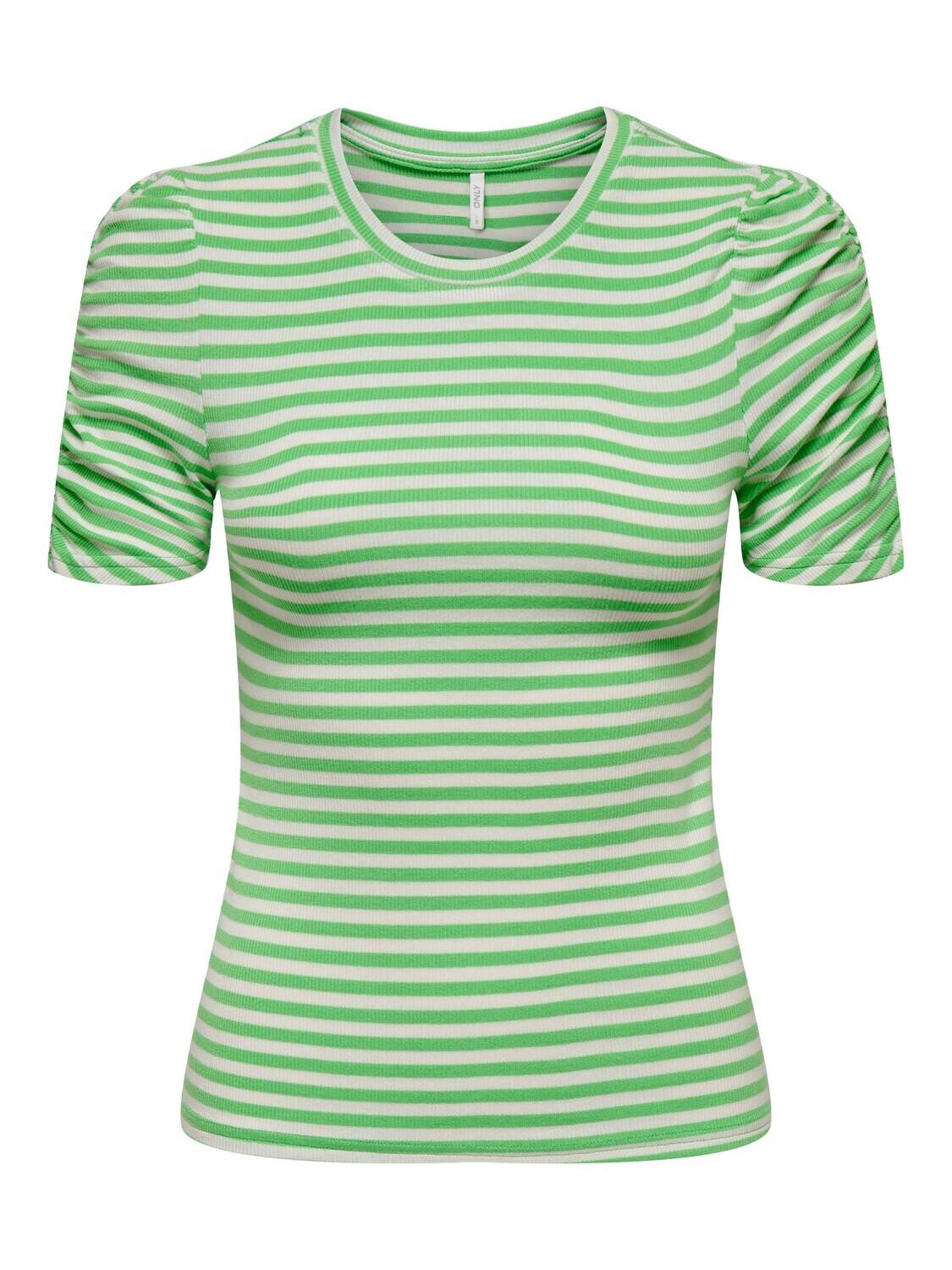 ONLBELIA 2/4 RUCHING TOP BOX JRS Summer Green-Cloud dancer