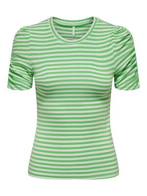 ONLBELIA 2/4 RUCHING TOP BOX JRS Summer Green-Cloud dancer