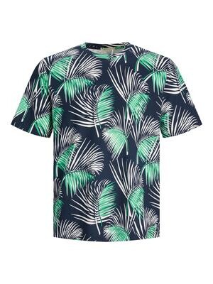 JORPALMA AOP TEE SS CREW NECK Navy Blazer-W. GREEN - WHITE