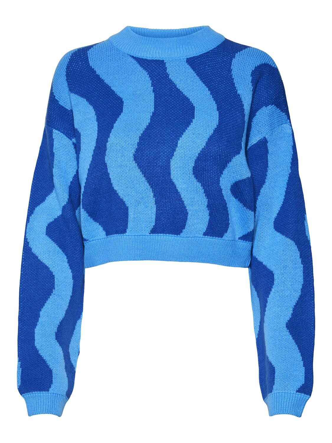 NMCOSMIC L/S O-NECK KNIT DD Azure Blue-DAZZLING BLUE SWIR