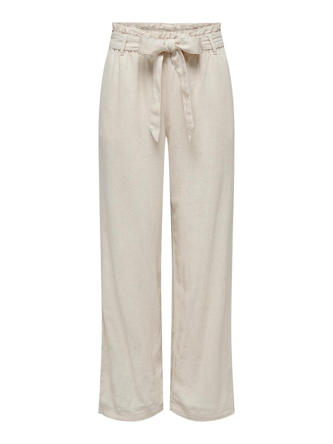 JDYSAY LINEN BELT PANT WVN NOOS Oatmeal-MELANGE