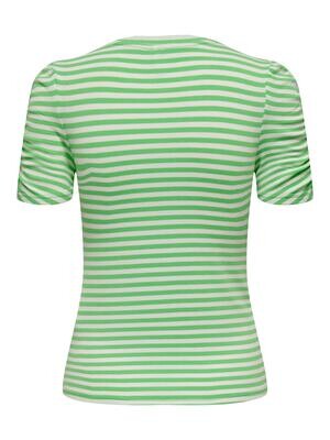 ONLBELIA 2/4 RUCHING TOP BOX JRS Summer Green-Cloud dancer
