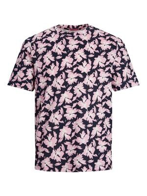 JORPALMA AOP TEE SS CREW NECK Navy Blazer-W. PINK FLOWERS