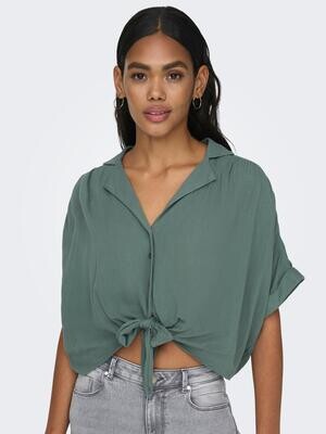 ONLPAULA LIFE S/S TIE SHIRT WVN NOOS Balsam Green