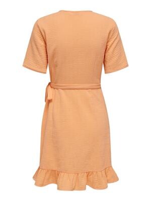 ONLTHYRA SS WRAP DRESS WVN CS Orange Chiffon