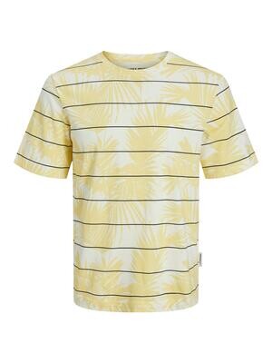 JORPALMA AOP STRIPE TEE SS CREW NECK Transparent Yellow