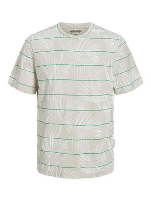 JORPALMA AOP STRIPE TEE SS CREW NECK Bright White