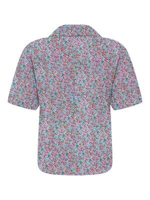 ONLNOVA LUX S/S BUTTON SHIRT AOP PTM Cyan Blue/399 Luca