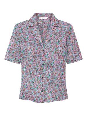 ONLNOVA LUX S/S BUTTON SHIRT AOP PTM Cyan Blue/399 Luca