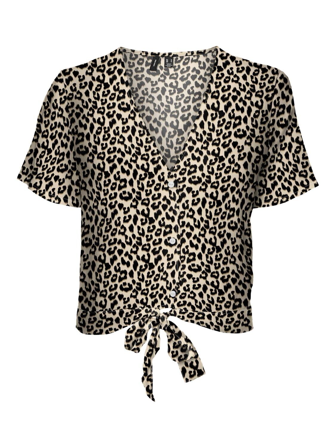 VMEASY S/S SHIRT TIE TOP R1 WVN GA Irish Cream/Dina
