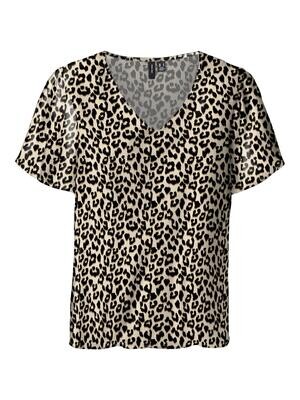 VMEASY V-NECK SS BLOUSE R1 WVN GA Irish Cream/Dina