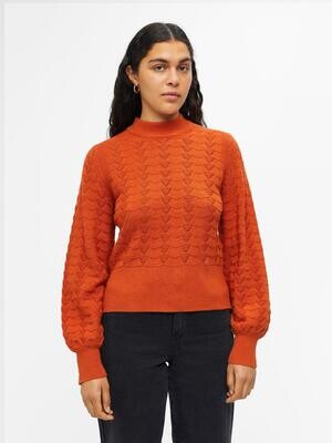 OBJHOPE L/S KNIT PULLOVER 123 Gold Flame/Melange