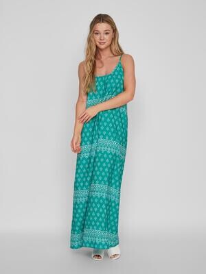 VIATNIA AKU STRAP MAXI DRESS Alhambra/Aku white