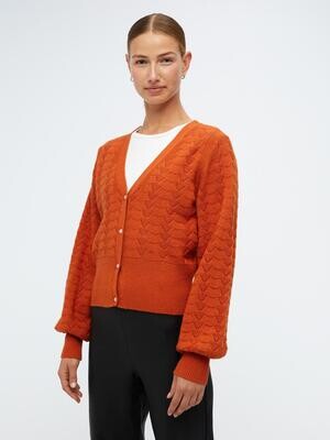 OBJHOPE L/S KNIT CARDIGAN 123 Gold Flame/Melange
