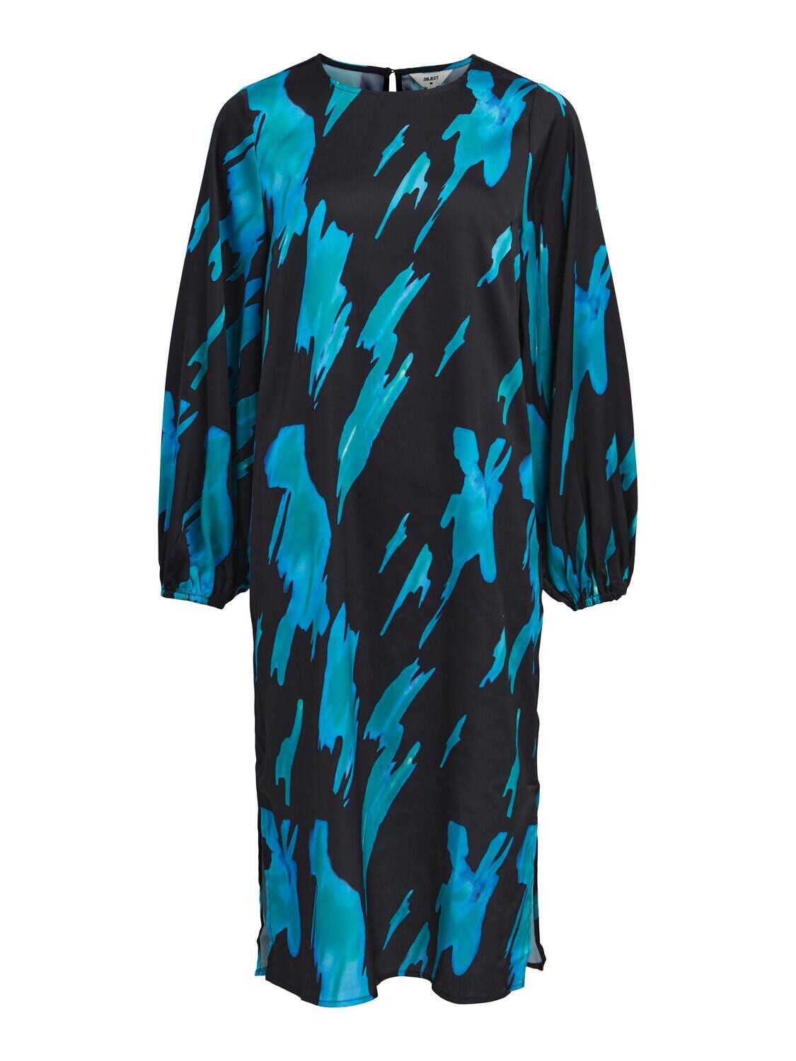 OBJFELIA LEONORA MIDI DRESS A AW FAIR 22 Black-Blue-green
