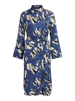 OBJZATIE LS MIDI SHIRT DRESS A PS 23 Blue Indigo/Sandshel