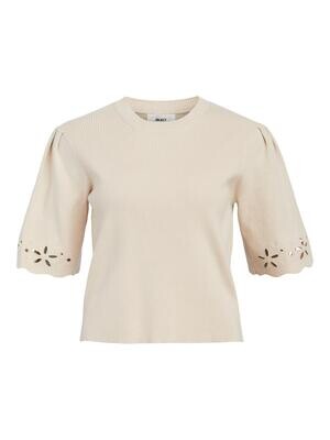 OBJREYNARD S/S KNIT PULLOVER 126 Sandshell