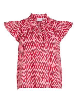 VILEDA KIRA V-NECK S/S TOP/SU/F Pink Yarrow/Kira