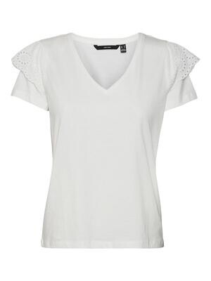 VMEMILY SS V-NECK TOP JRS Snow White
