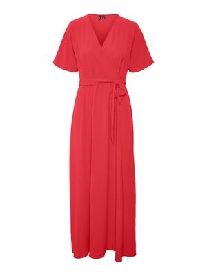 VMUTA S/S V-NECK ANKLE DRESS WVN BTQ Bittersweet