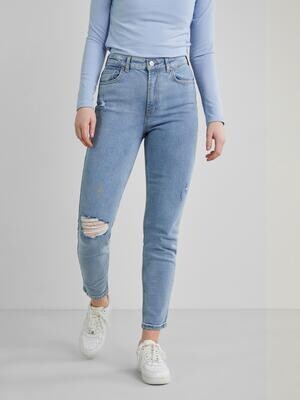 PCLEAH MOM HW ANK DEST LB NOOS BC Light Blue Denim