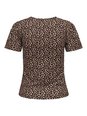 JDYKAMILLA S/S V-NECK TOP JRS Toasted Coconut-MULTI LEO