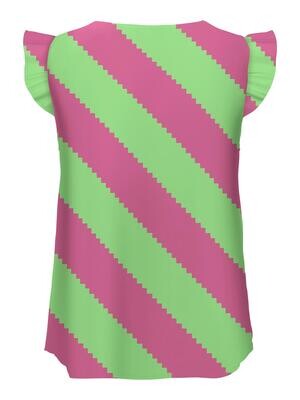 ONLALMA LIFE VIS S/S ELINA TOP AOP PTM Shocking Pink-421 Great stripe