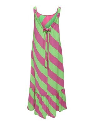 ONLALMA LIFE VIS NOEMI LONG DRESS AOP Shocking Pink-421 Great stripe