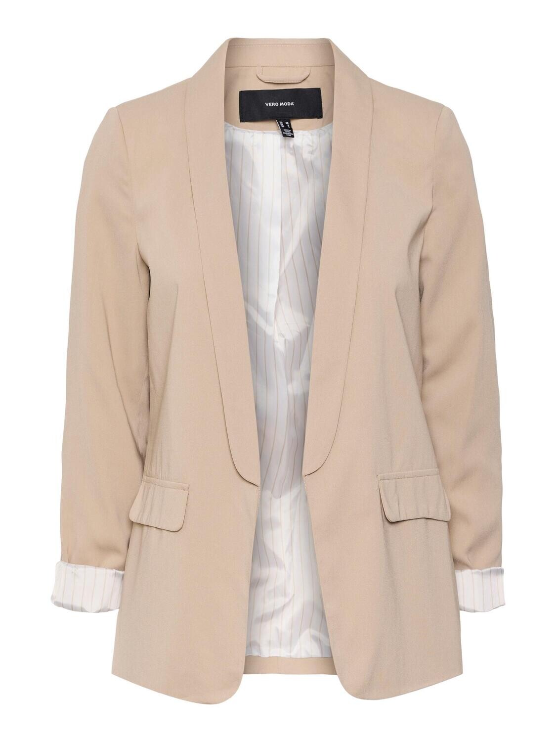 VMPAISLEY L/S WOVEN BLAZER EXC Silver Mink