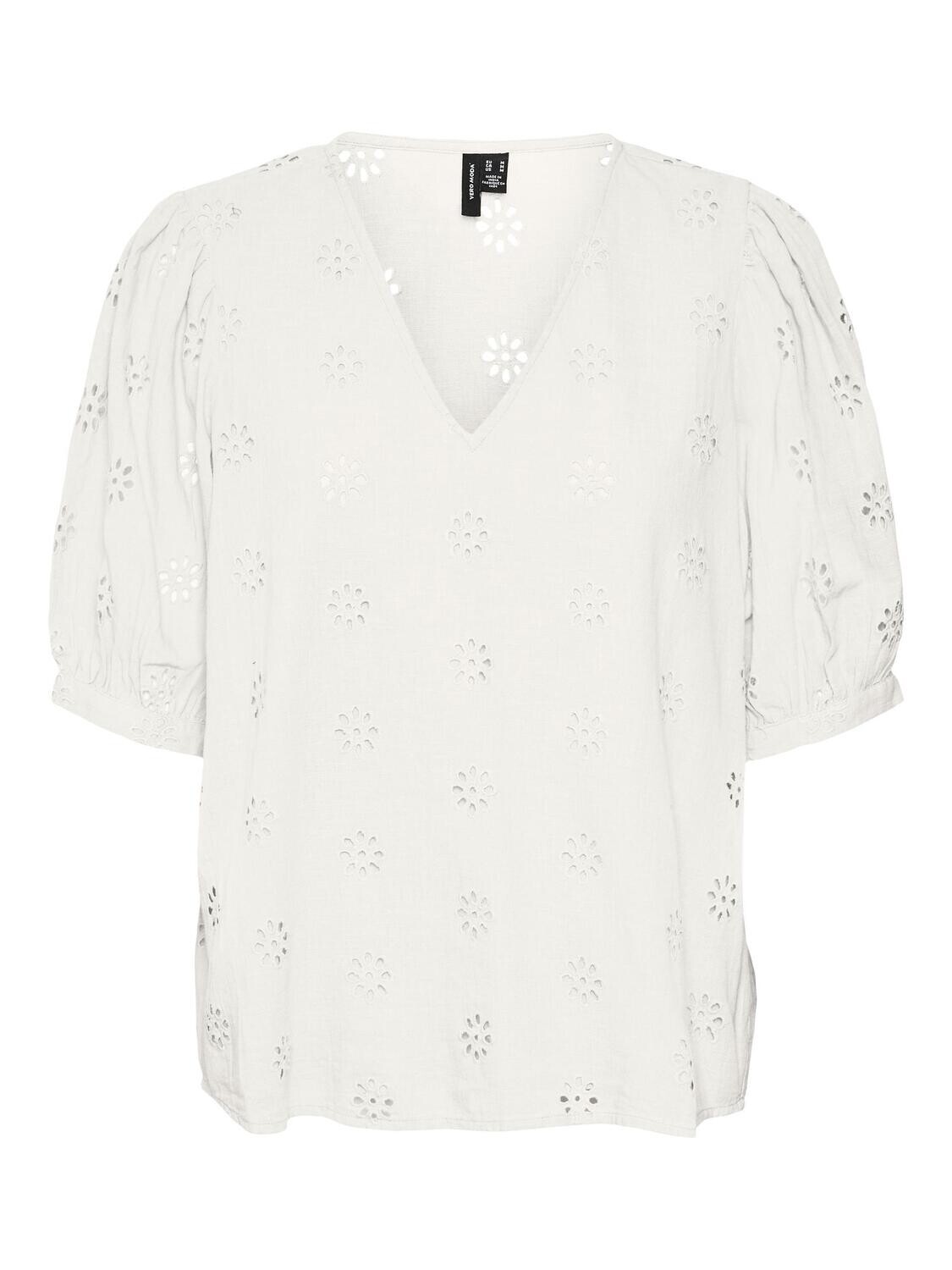 VMMAJA 2/4 V-NECK TOP WVN Snow White