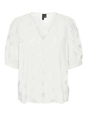 VMMAJA 2/4 V-NECK TOP WVN Snow White