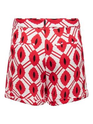 ONLTHYRA AOP PAPERBAG SHORTS WVN CS Black-CHINCILLA N CLOUD DANCER