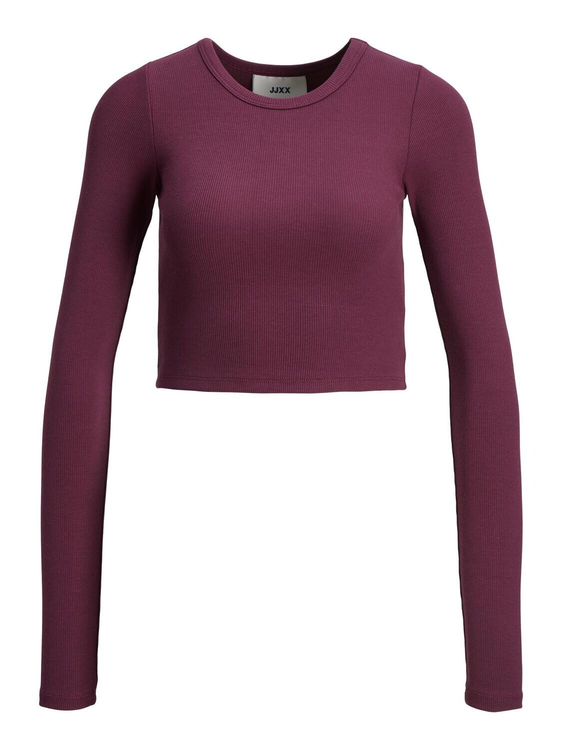 JXFELINE STR LS RIB TEE JRS NOOS Grape Wine