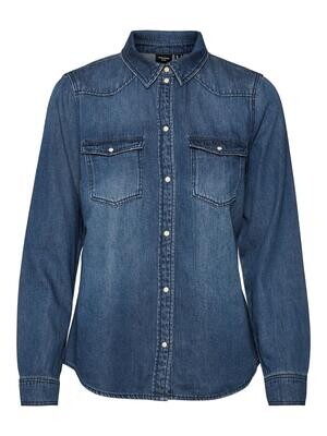 VMMARIA LS DENIM SLIM SHIRT MIX NEW NOOS Medium Blue Denim