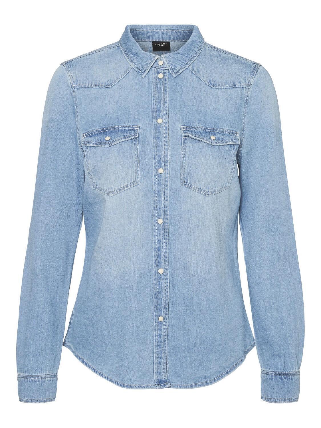 VMMARIA LS DENIM SLIM SHIRT MIX NEW NOOS Light Blue Denim/BIR