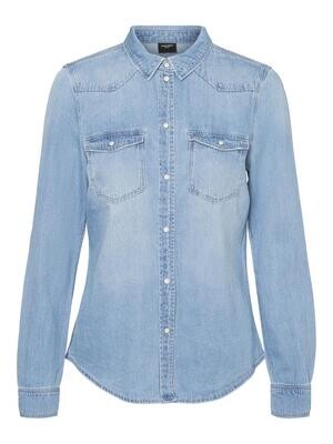 VMMARIA LS DENIM SLIM SHIRT MIX NEW NOOS Light Blue Denim/BIR