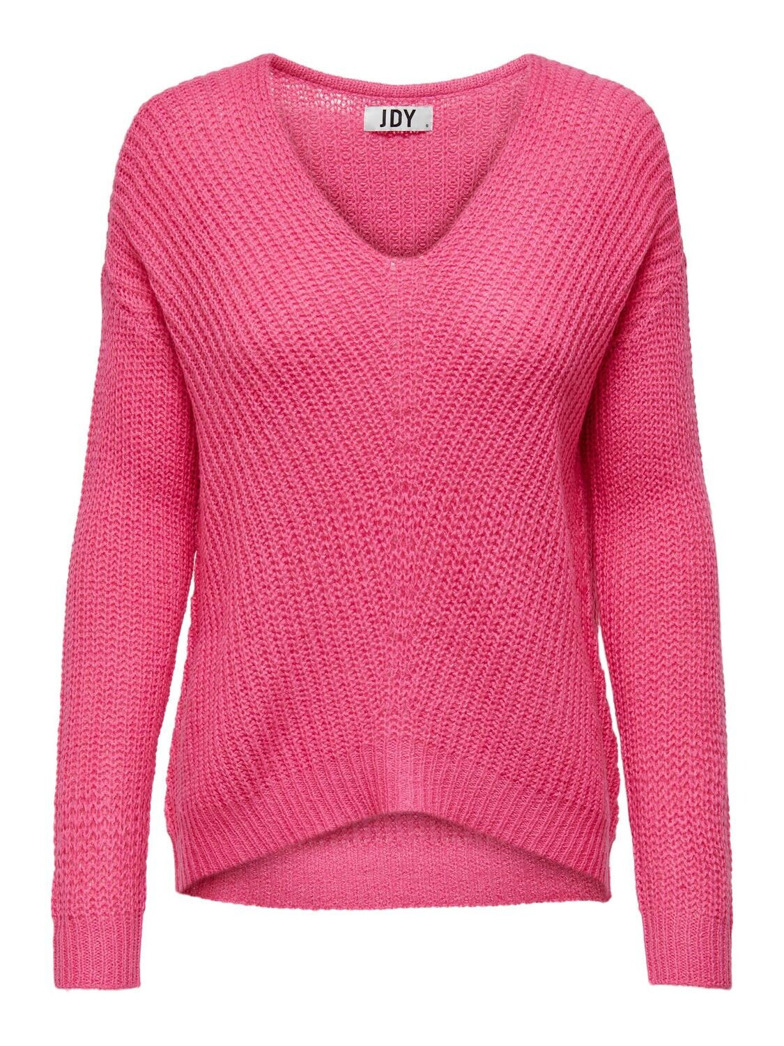 JDYNEW MEGAN L/S PULLOVER KNT NOOS Shocking Pink