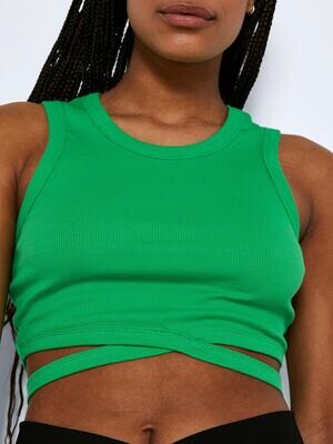 NMMAYA S/L TIE FRONT TOP Island Green
