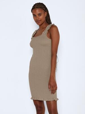 NMPERNILLE S/L SHORT DRESS Silver Mink