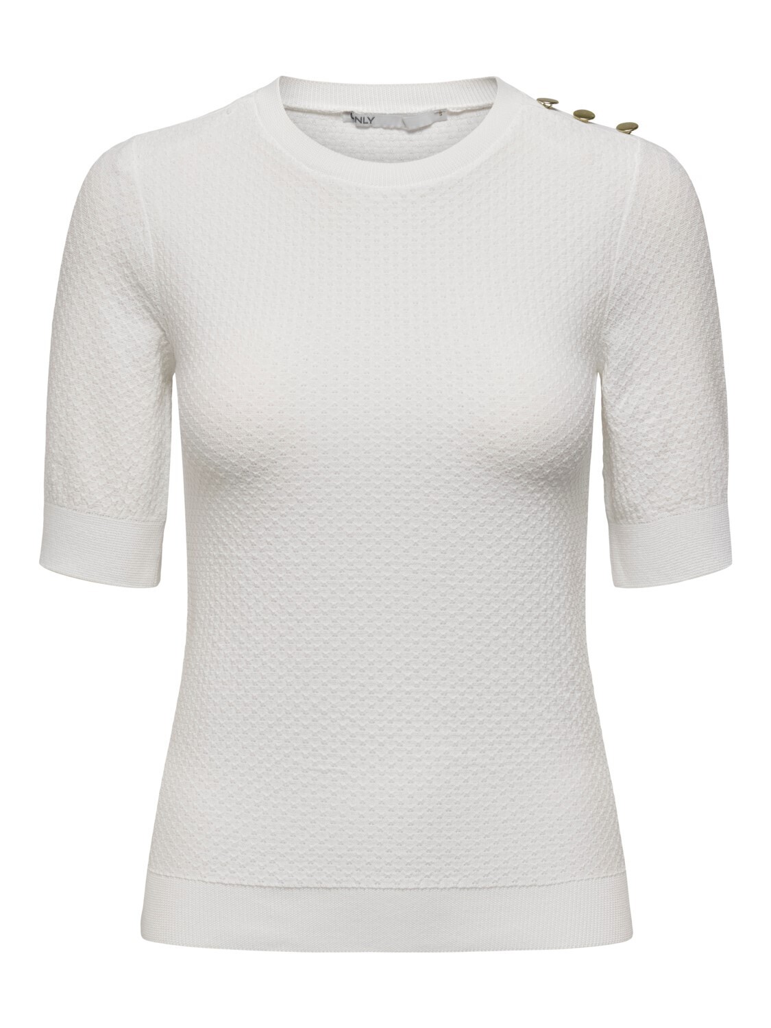 ONLSALLY SS STRUCTURE O-NECK KNT Cloud Dancer