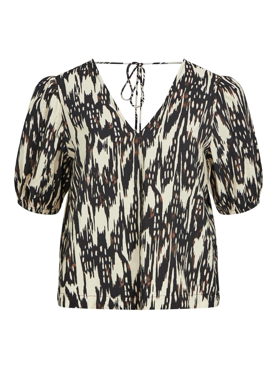 OBJFANJA S/S TOP 128 Sandshell/Black