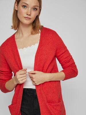 VIRIL OPEN L/S KNIT CARDIGAN - NOOS Flame Scarlet/DARK M